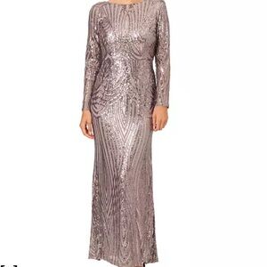 Adrianna Papell mermaid long sleeve dress